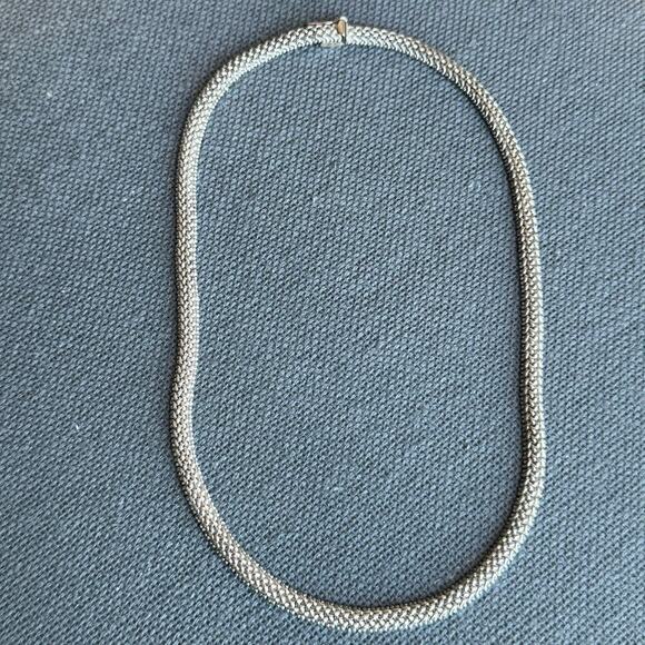 Vintage BMC Sterling Silver Woven Chain Necklace - Picture 2 of 8